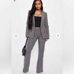 Fashion Nova Charcoal Pantsuit